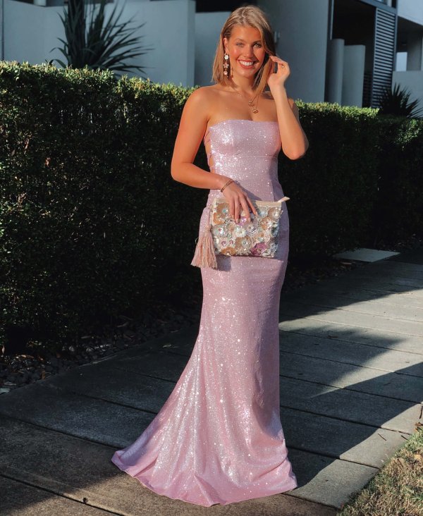 lace up back, sexy, pink, sparkle, formal gown