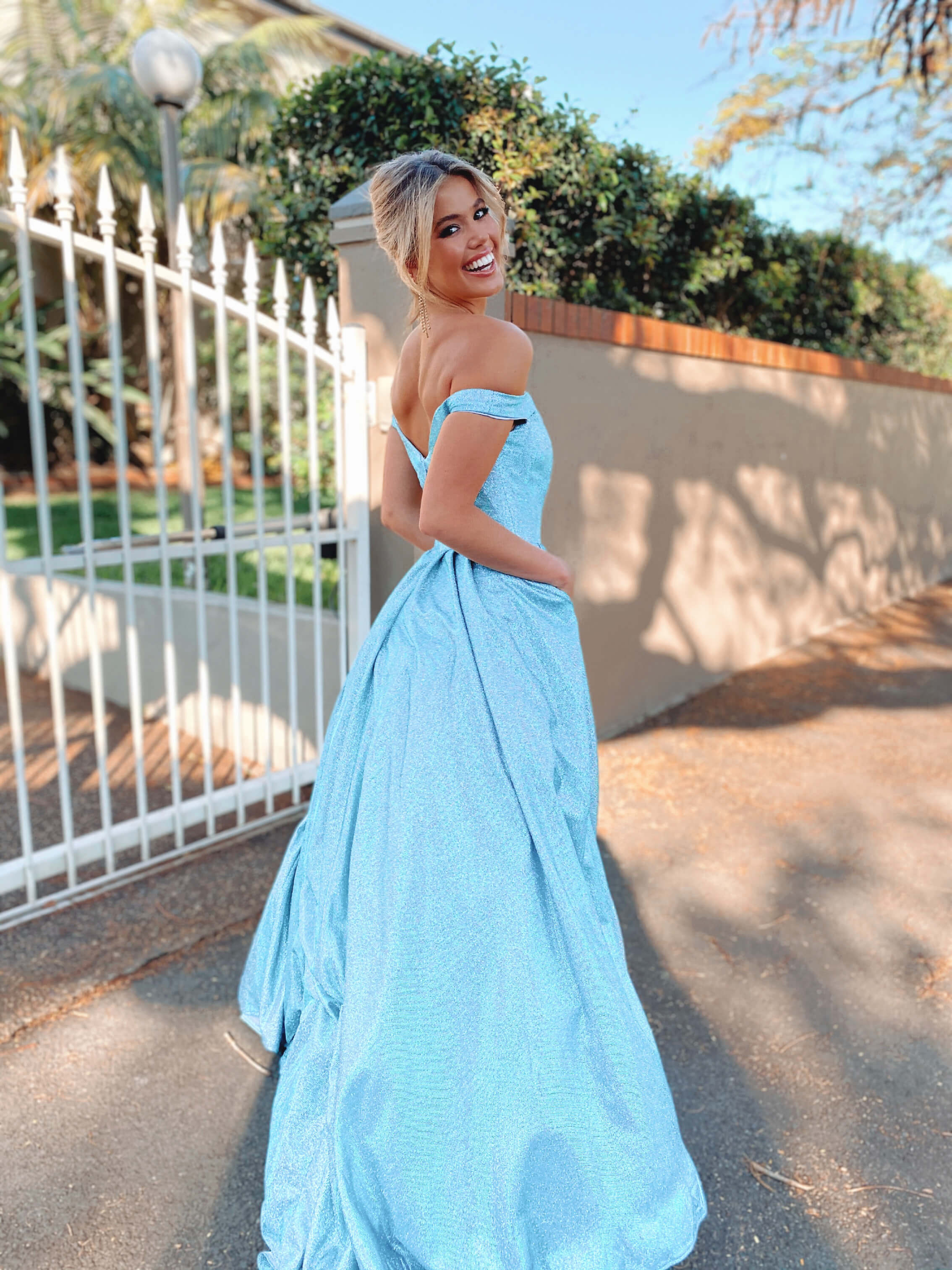 Elegant Light Blue Tulle Ball Gown Quinceanera Dresses – alinanova