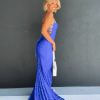 lace up back, sexy, blue, formal gown