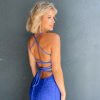lace up back, sexy, blue, formal gown