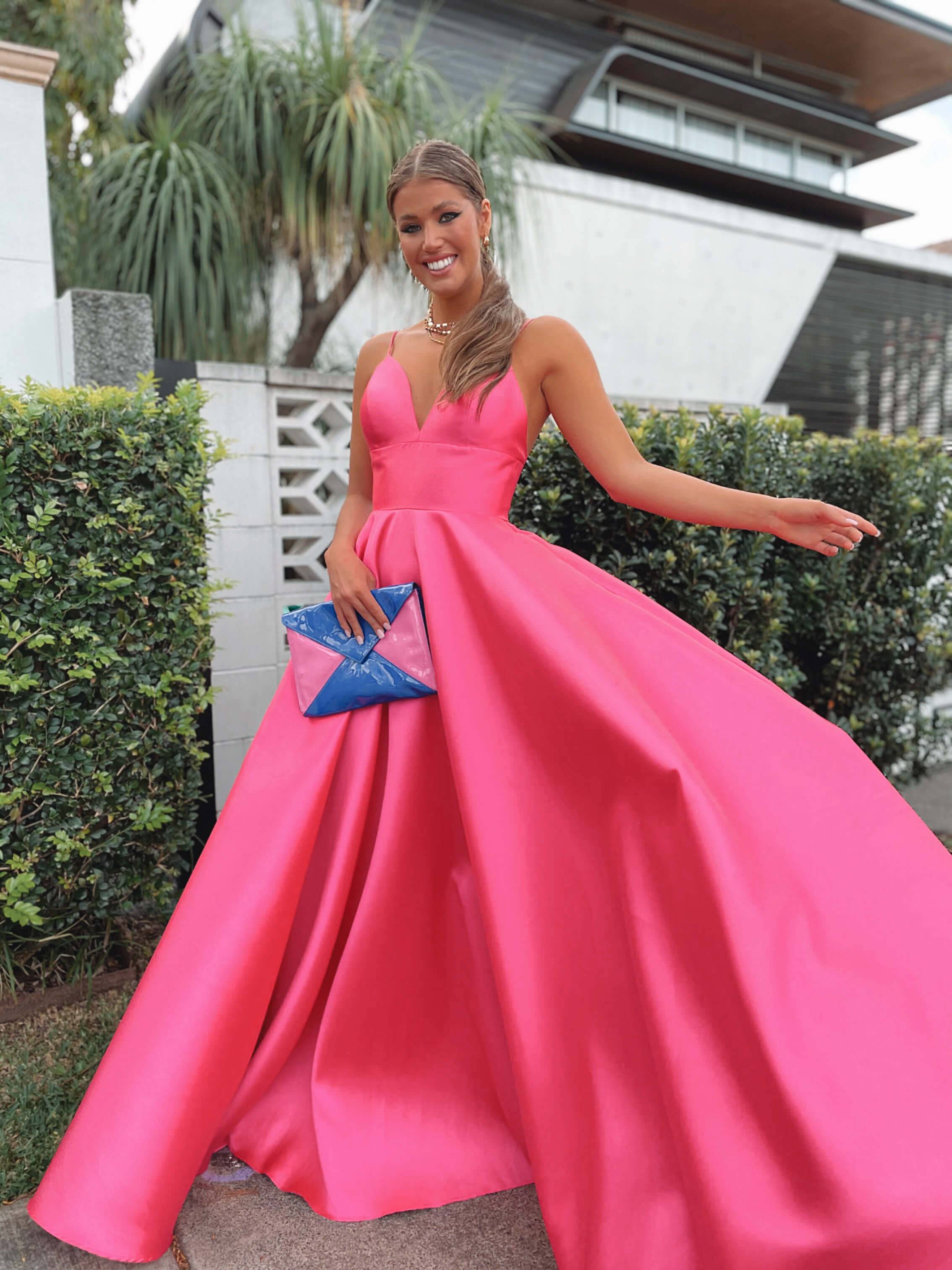 Fuchsia discount ball gown