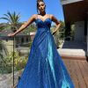 sleeveless, glitter, ball gown, blue, jadore, formal gown