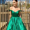 off shoulder, sexy, green, formal gown
