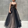 sleeveless, lace up back, black, formal gown