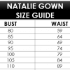 NATALIE GOWN SIZE GUIDE