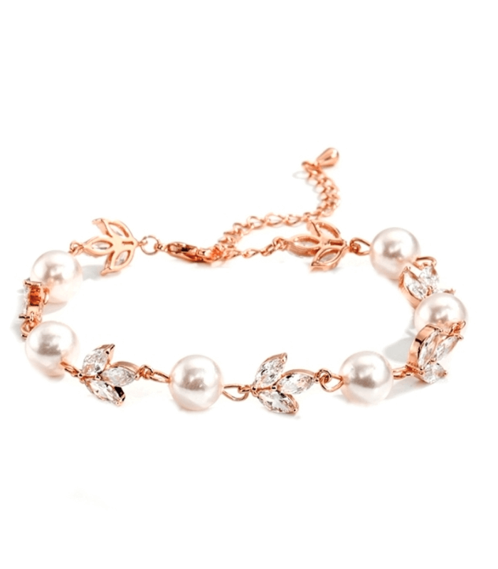 Rose Gold Shimmer Pearl Bracelet