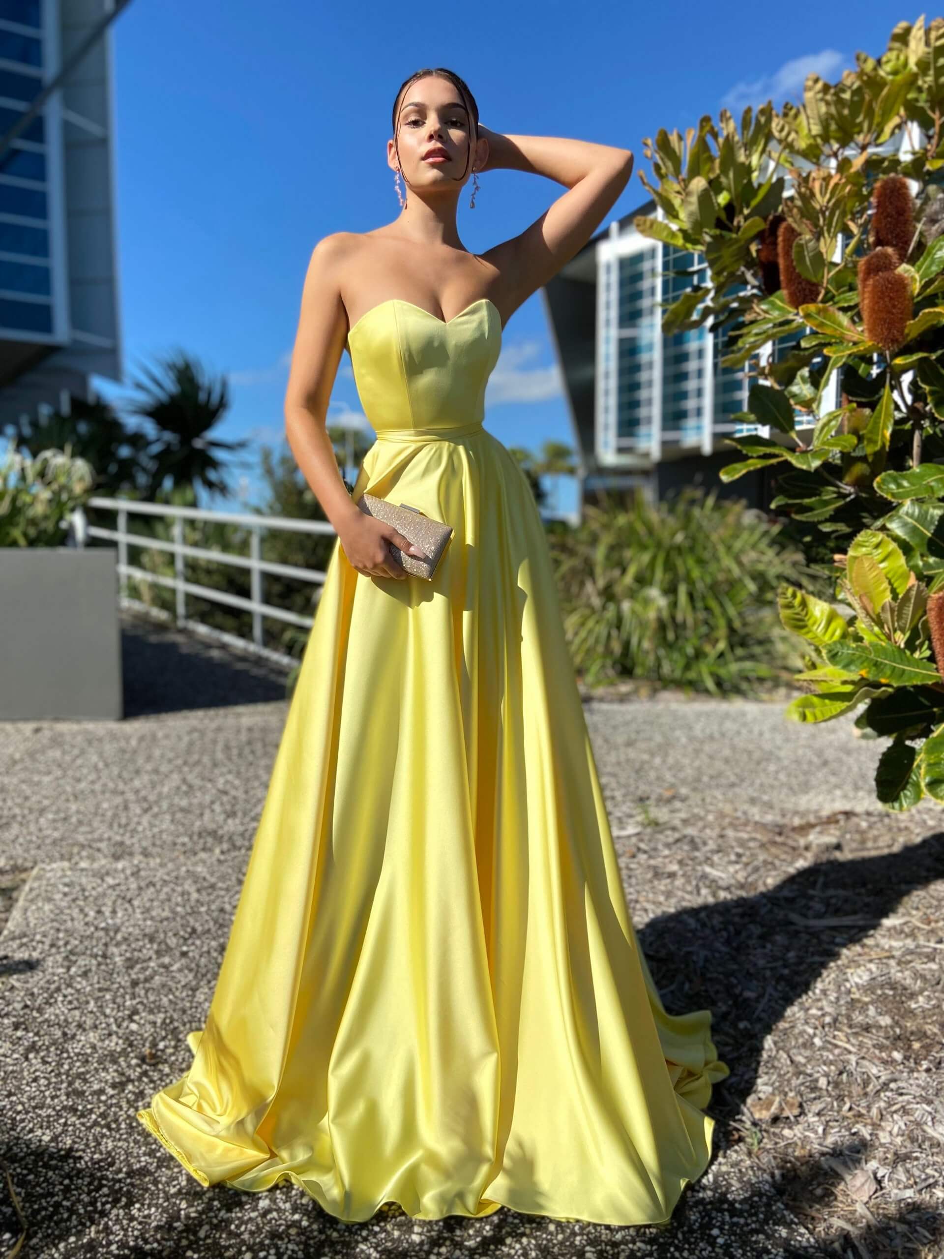 Elegant Baby Yellow A-line Floral Long Prom Dress, Ball Gown, PD1420 –  SposaBridal