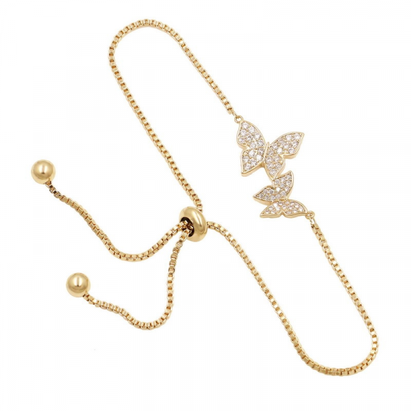 gold bejewelled butterfly bracelet