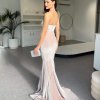 mermaid, zipper at the back, heart shaped tube formal gown