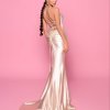 Tie up back, zipper at lower back, fully lined cream jadore formal gown