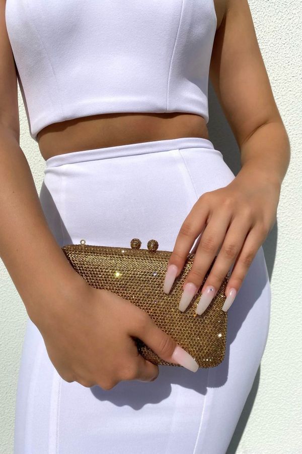 Gold Rhinestone Clutch