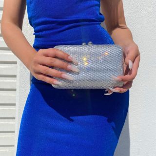 Silver Rhinestone Clutch Bag | Formal Evening Accessories | Gossip Gowns