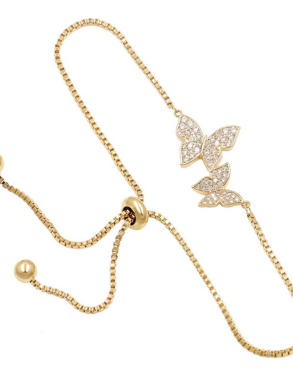 gold bejewelled butterfly bracelet