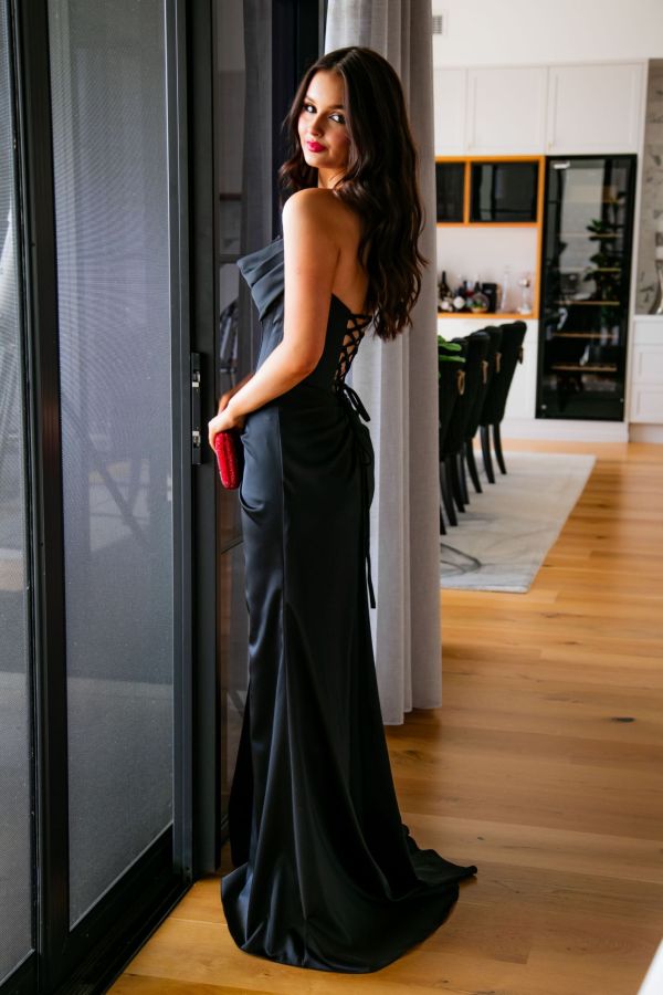 emily black vanity satin with lace