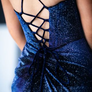 Holly Navy Sparkle