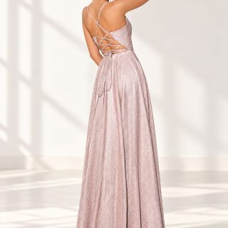 Naomi Gown Musk Pink Lace Up Gown